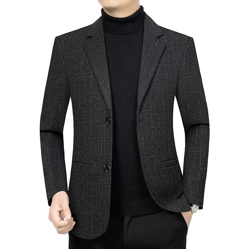 Herren Tailliertes Sakko aus Wollmix mit feinem geometrischem Strukturmuster und fallendem Revers Shop Nory