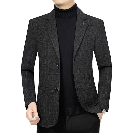 Herren Tailliertes Sakko aus Wollmix mit feinem geometrischem Strukturmuster und fallendem Revers Shop Nory