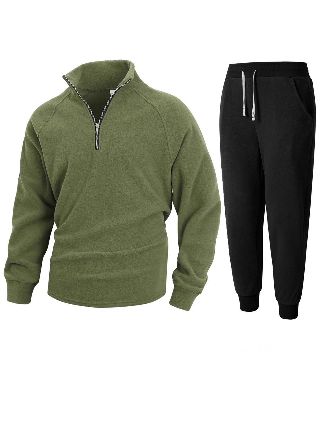 Herren Fleece-Relaxanzug mit halblangem Reißverschluss