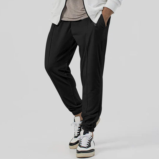 Herren Tapered-Jogginghose im Leinenlook mit Bügelfalte und Bündchen Shop Nory