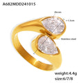 Damenring mit elegantem Tropfen-Zirkon-Design aus Edelstahl Shop Nory