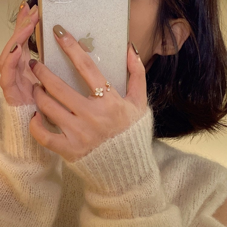 Damen Ring mit filigranem Blumenmuster Shop Nory