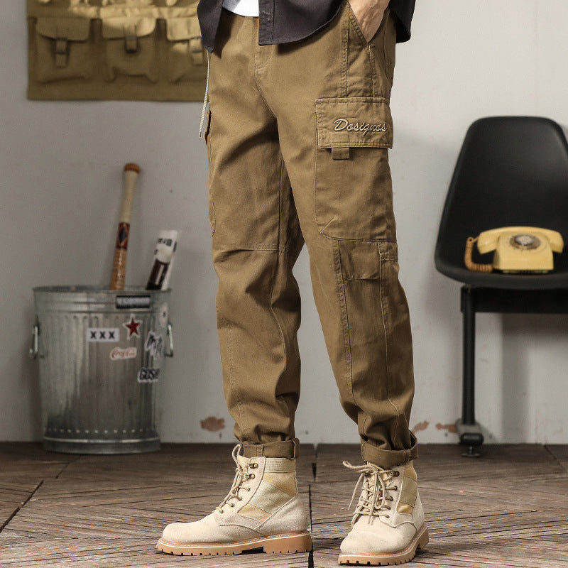 Herren Cargohose im Military-Look mit verstärkten Knien und elastischem Beinabschluss Shop Nory