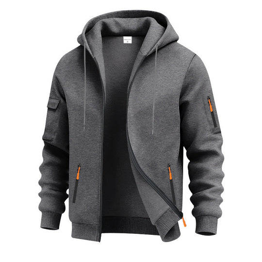 Herren funktionale Kapuzenjacke mit technischen Taschen