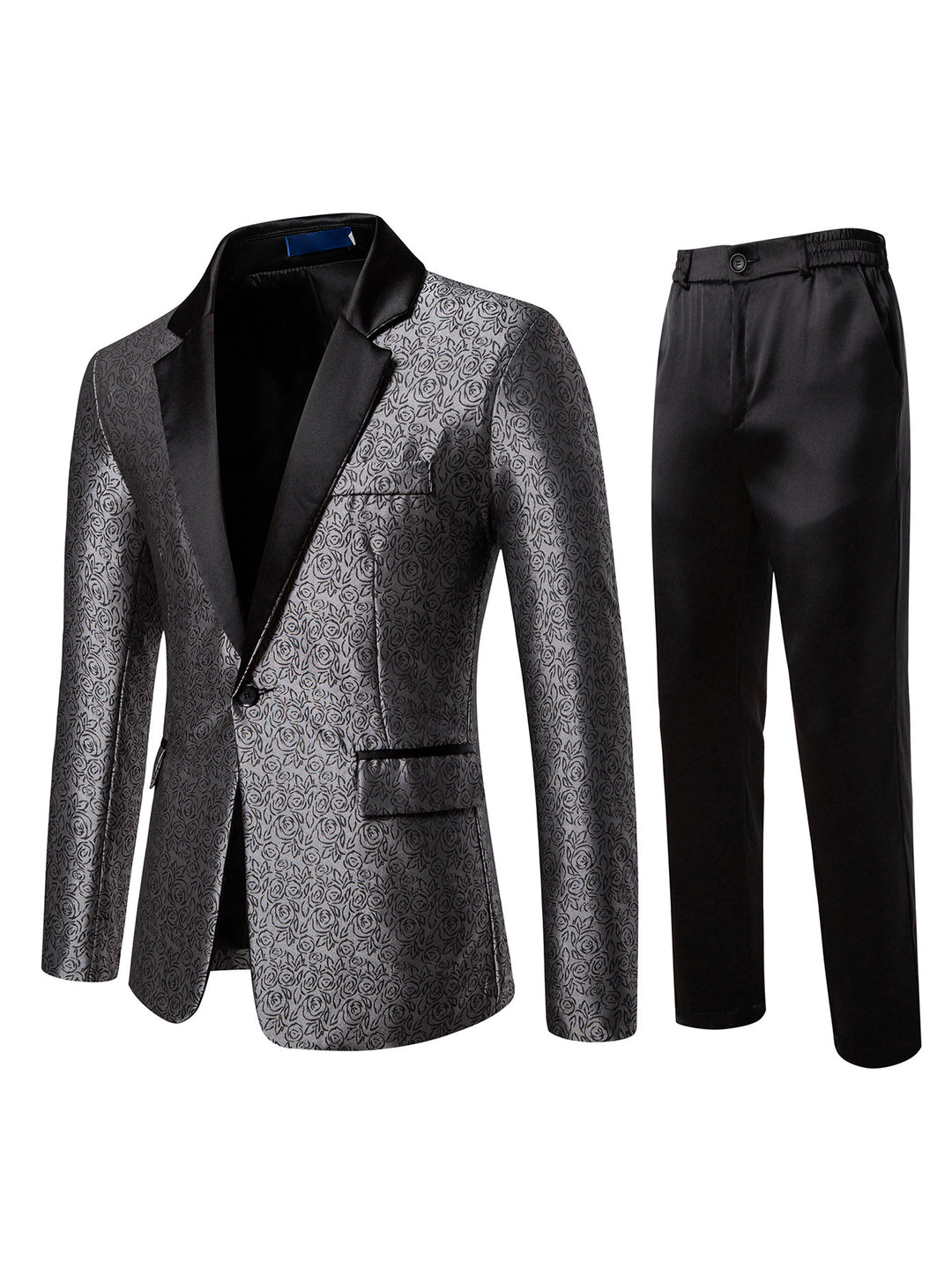 Herren Zweiteiliges Smoking-Set mit gemustertem Sakko und Satinrevers Shop Nory