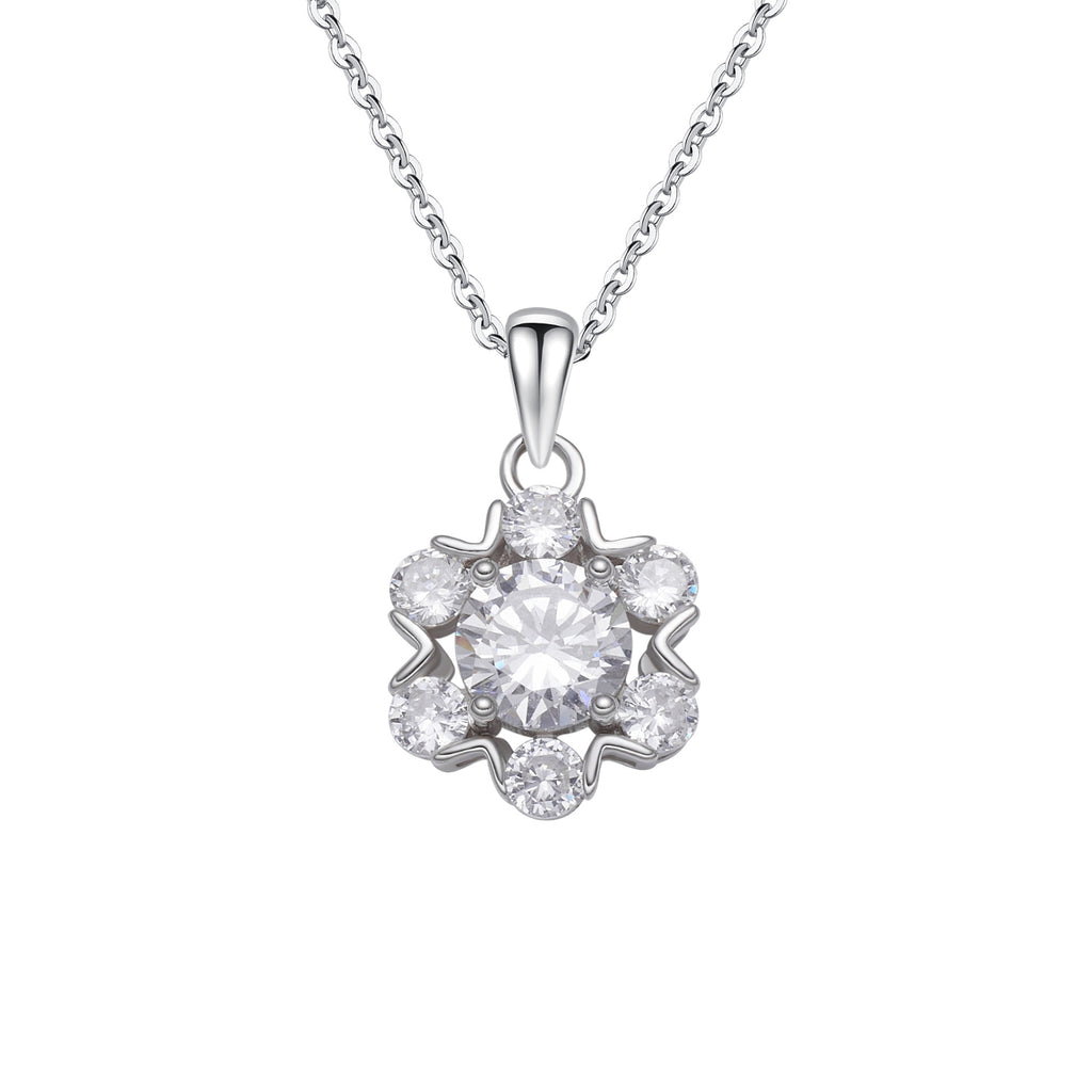 Damen exquisite Halskette mit funkelndem Kristallanhänger Shop Nory