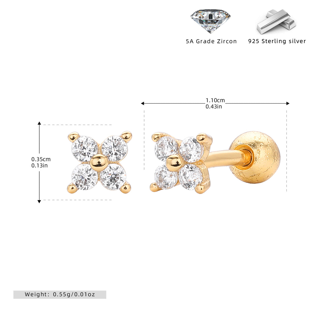 Damen Ohrstecker aus 925 Sterling Silber mit funkelndem Zirkonbesatz Shop Nory