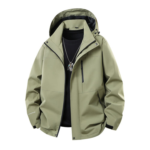 Herren Technische Softshell‑Regenjacke mit verschweißten Nähten, verstellbarer Kapuze und wasserabweisenden Reißverschlüssen Shop Nory