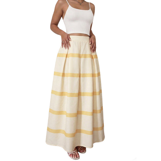 Damen Eleganter Maxirock mit Streifen Shop Nory