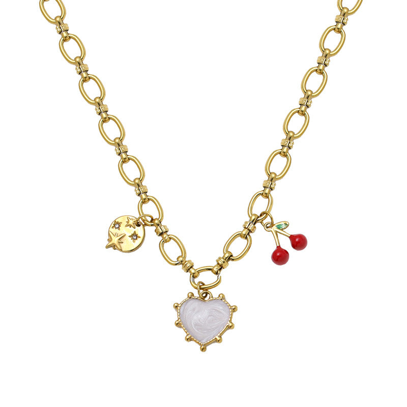 Damenkette mit Anhängern und herzförmigem Anhänger Shop Nory