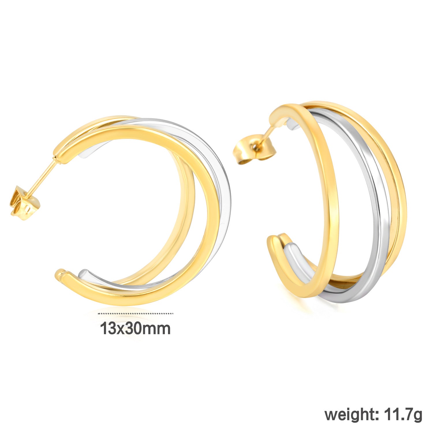 Damen Creolen mit elegantem Doppelring-Design Shop Nory