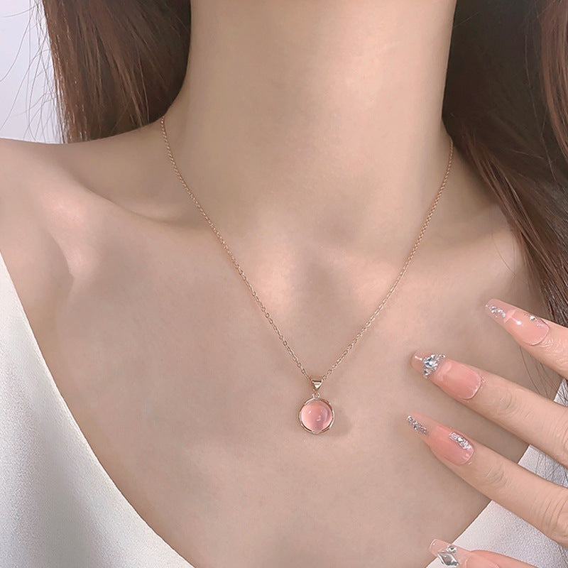 Damen Anhänger-Halskette mit exquisitem Kreisdesign und funkelndem Akzent Shop Nory