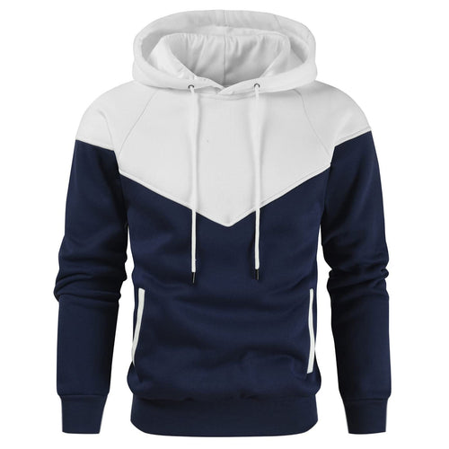 Herren modischer Kapuzenpullover mit geometrischem Farbspiel