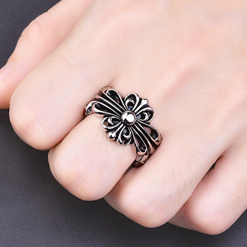 Damen Offener Ring mit kunstvollem Floraldesign Shop Nory