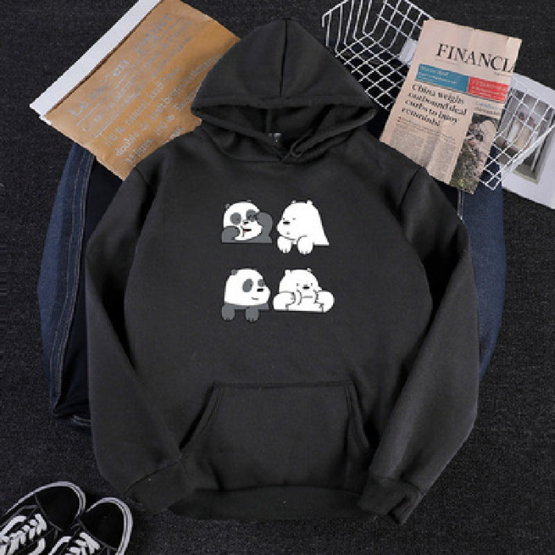 Unisex nan Kapuzenpullover mit niedlichem Comic-Tierprint, Kängurutasche und weichem Fleece-Innenfutter Shop Nory