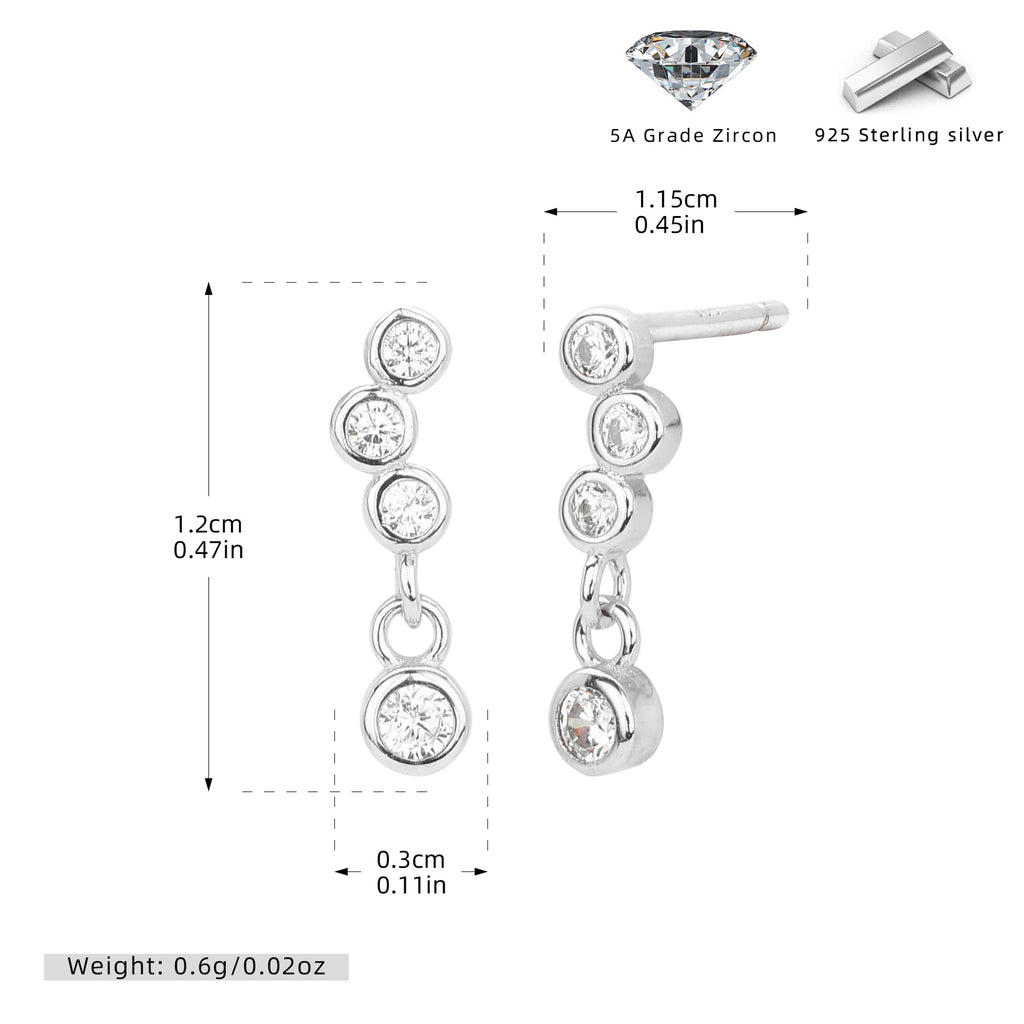 Damen Ohrhänger mit funkelnden Zirkonia in hochwertigem 925 Sterling Silber Shop Nory