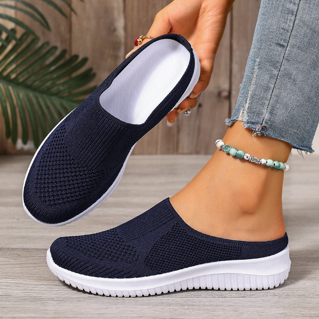 Damen Atmungsaktive Slip-On Freizeitschuhe mit flexiblem Strick-Obermaterial Shopnory