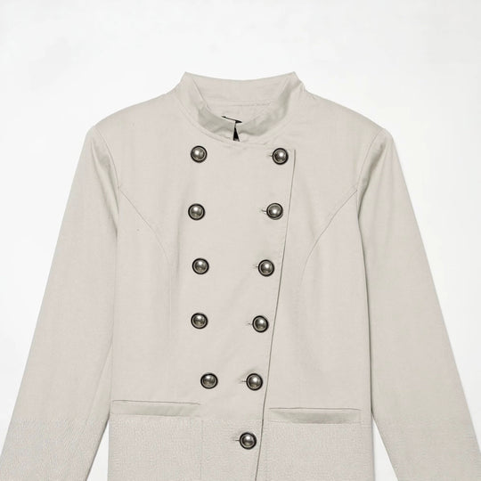 Damen Taillierter kurzblazer im Matrosen‑Military‑Stil mit Stehkragen und dekorativen Zierknöpfen Shop Nory