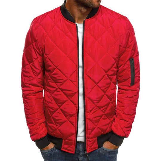 Herren gesteppte Übergangsjacke mit hohem Kragen und seitlichen Taschen