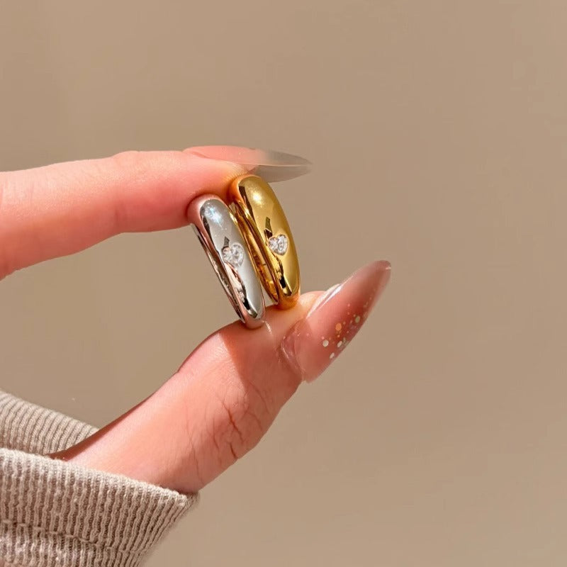 Damen Glänzender Bandring aus hochwertigem Metall Shop Nory