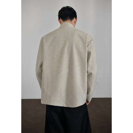 Herren Lässiger Longsleeve mit Stehkragen Shop Nory