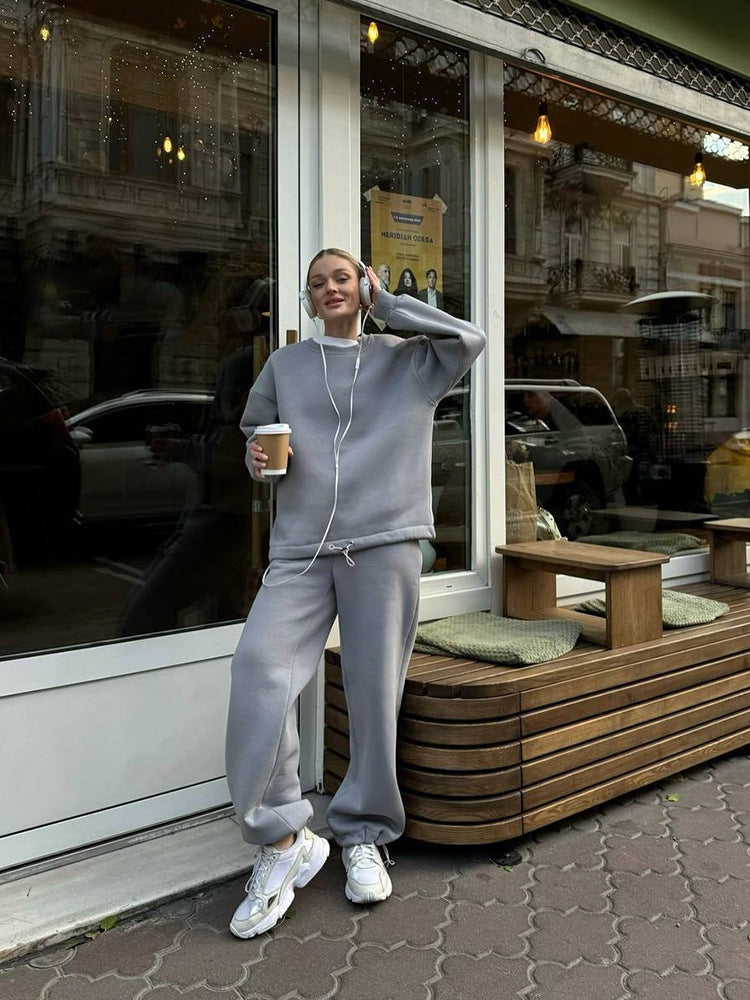 Damen Oversize-Sweatshirt und High-Waist Lounge-Jogginghose Set aus brushed Baumwollmix Shop Nory