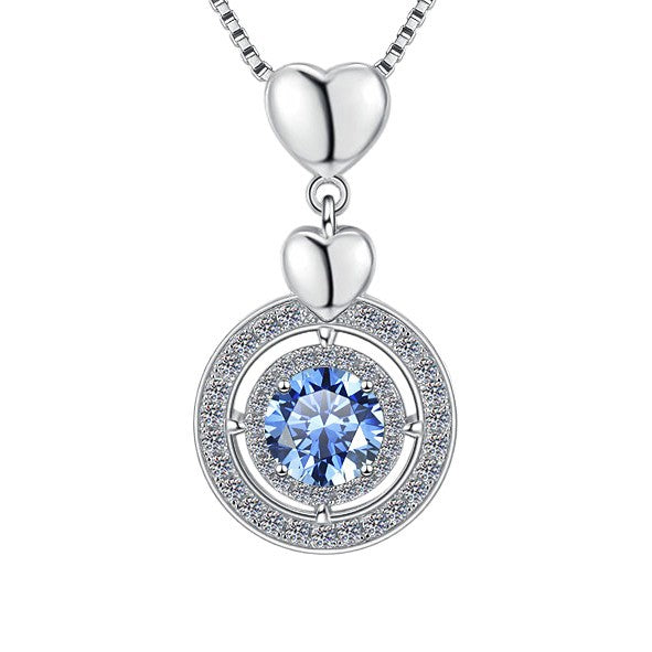 Damen Halskette mit herzförmigem Anhänger und funkelndem Kristalldesign Shop Nory