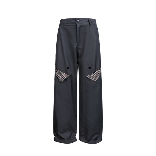 Damen Hochgeschnittene weite Cargohose mit Karomuster‑Pattentaschen Shop Nory