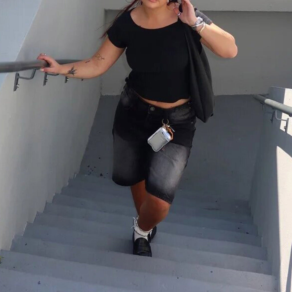 Damen Hochgeschnittene Denim-Shorts im modernen Stil