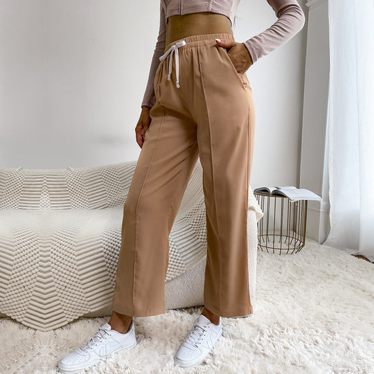 Damen Relaxed-Hose mit Elastikbund, Kordelzug und Bügelfalte Shop Nory