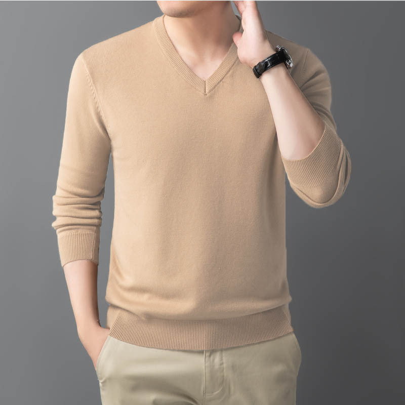 Herren Feiner V‑Ausschnitt Feinstrickpullover in schlanker Passform Shop Nory