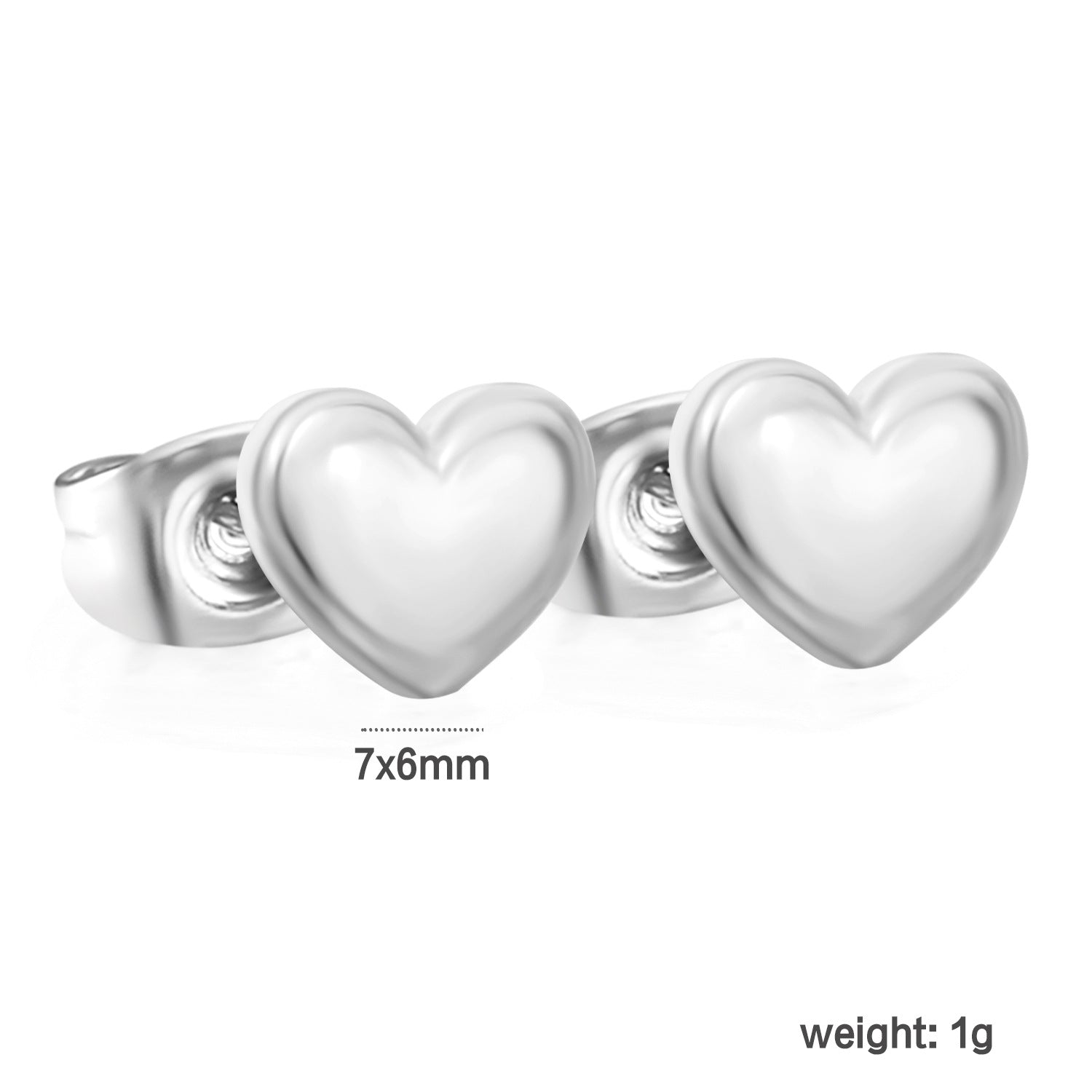 Damen Ohrstecker in Herzform aus hochwertigem Edelstahl Shop Nory