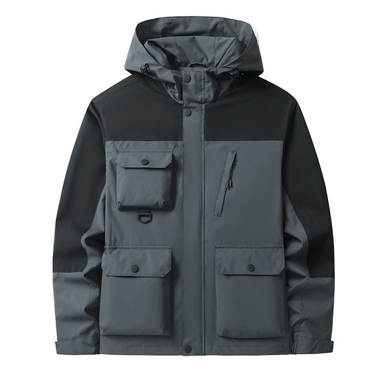 Herren Technische Utility-Fieldjacke mit Kapuze, Mehrfachtaschen und windabweisender Shell Shop Nory