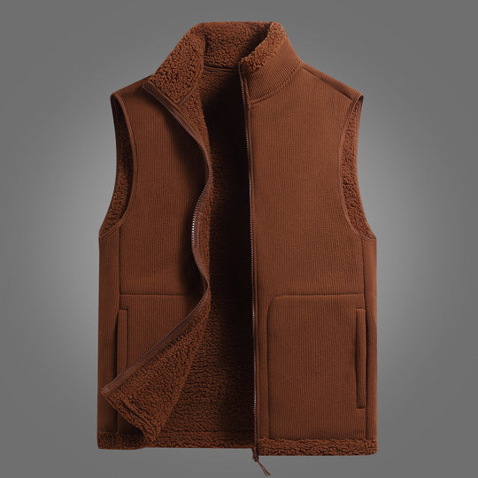 Damen Leichte Sherpa-Lagenweste mit geripptem Außenmaterial hohem Stehkragen und Fronttaschen Shop Nory