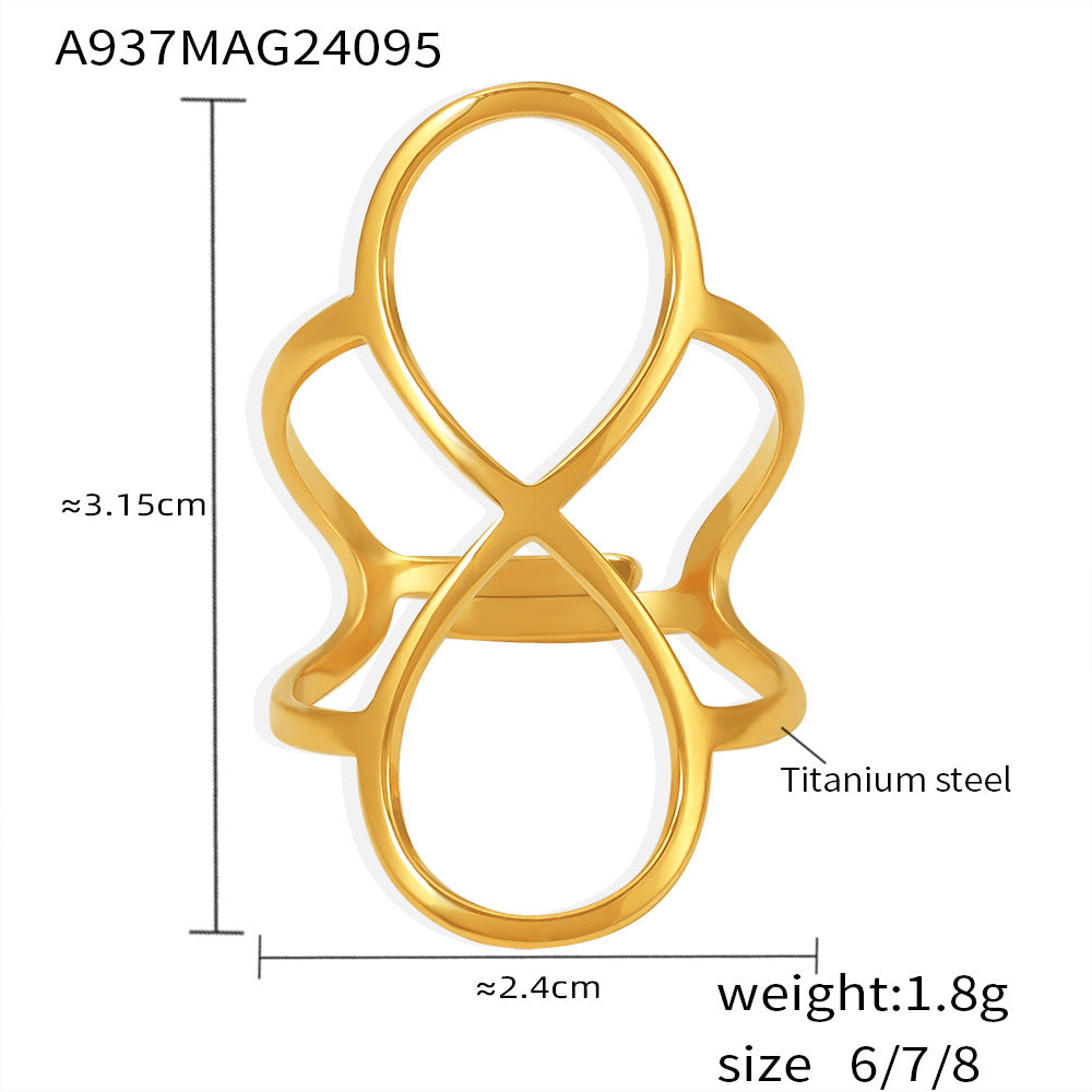 Damen goldfarbener Edelstahl Ring mit filigranem Design Shop Nory