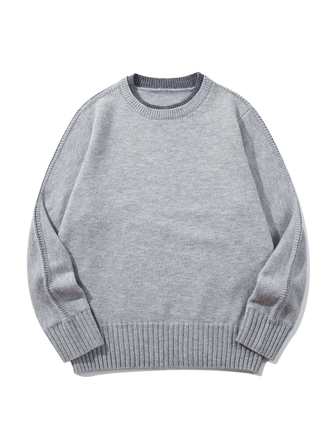 Unisex Feinstrick Rundhalspullover mit breitem Rippenbund und überschnittener Schulter Shop Nory