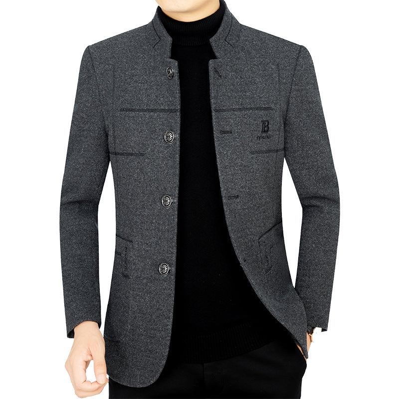 Herren Kurzmantel-Blazer mit Stehkragen und dekorativen Ziernähten Shop Nory