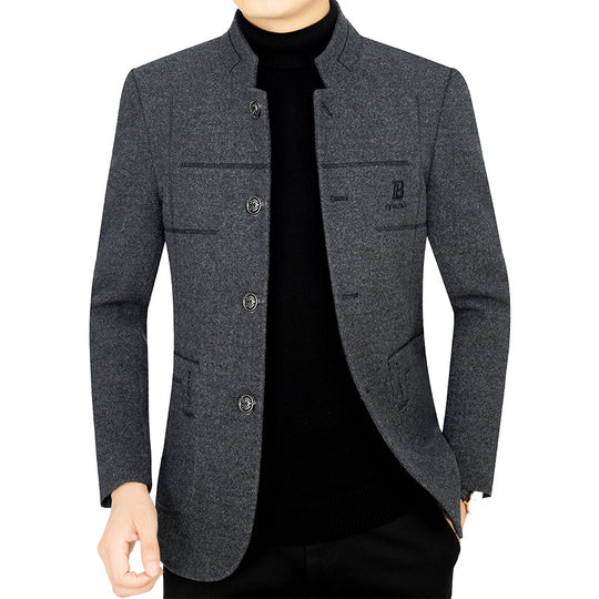 Herren Kurzmantel-Blazer mit Stehkragen und dekorativen Ziernähten Shop Nory