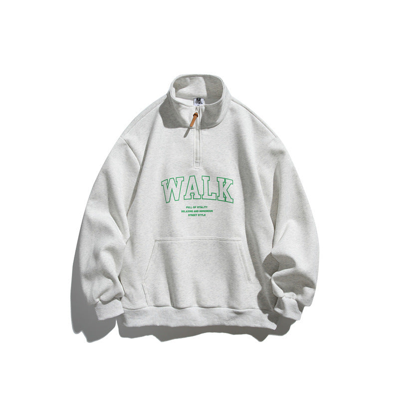 Unisex Oversize-Fleece-Halbzip-Sweatshirt mit Stehkragen und Kängurutasche Shop Nory