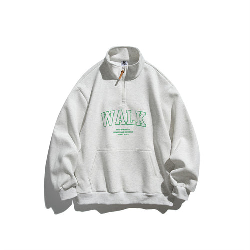 Unisex Oversize-Fleece-Halbzip-Sweatshirt mit Stehkragen und Kängurutasche Shop Nory