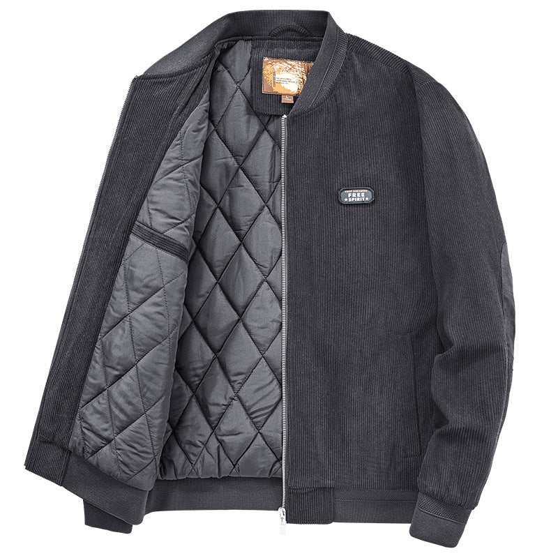 Herren Kord-Bomberjacke mit gesteppter Thermofütterung und Rippbündchen Shop Nory