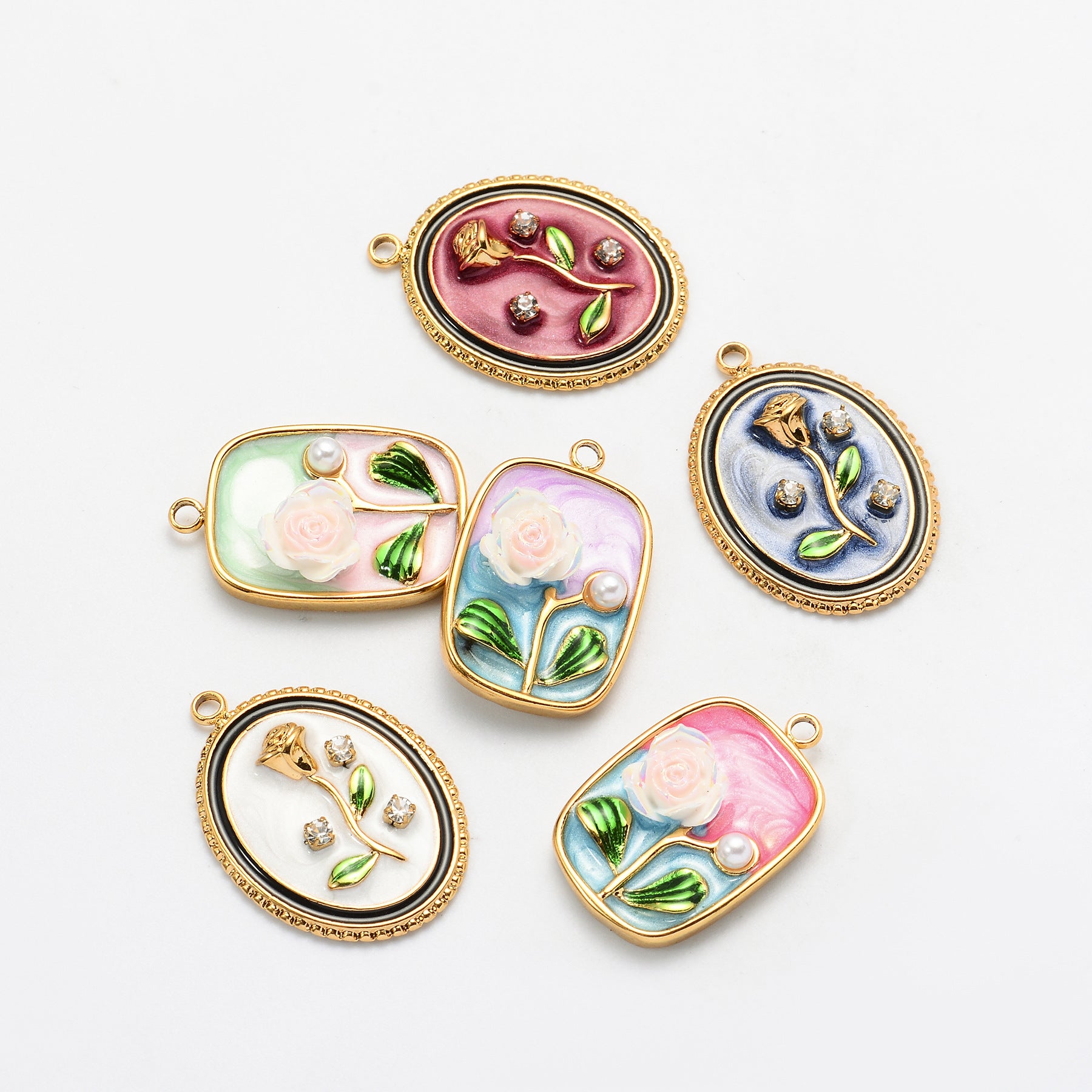 Damen kunstvoll gestalteter Anhänger mit floralem Design Shop Nory