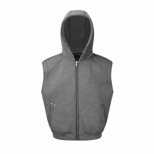 Unisex Ärmellose Kapuzenweste mit durchgehendem Reißverschluss und Kängurutaschen Shop Nory