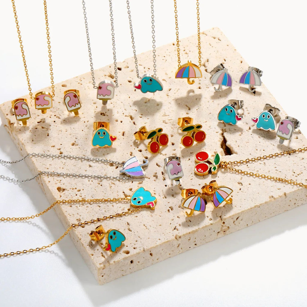 Damen Schmuckset mit Eiscreme-Anhängern Shop Nory