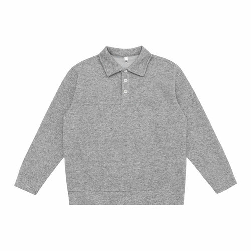 Unisex Feinstruktur-Polokragenpullover mit halber Knopfleiste und geripptem Saum Shop Nory
