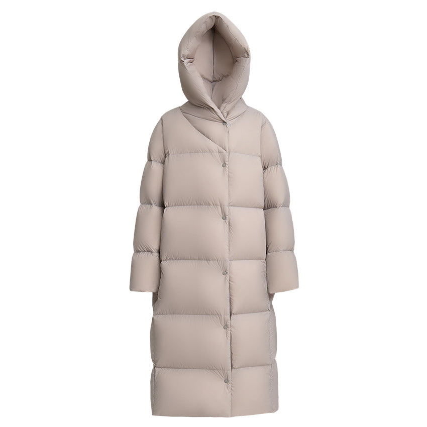 Damen Lange gesteppte Daunenparka mit Kapuze und Thermoisolierung Shop Nory