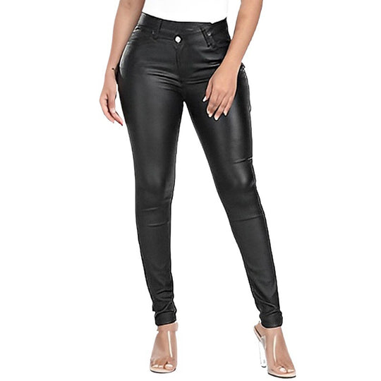Damen High‑Waist Skinny‑Leggings in Lederoptik Shop Nory