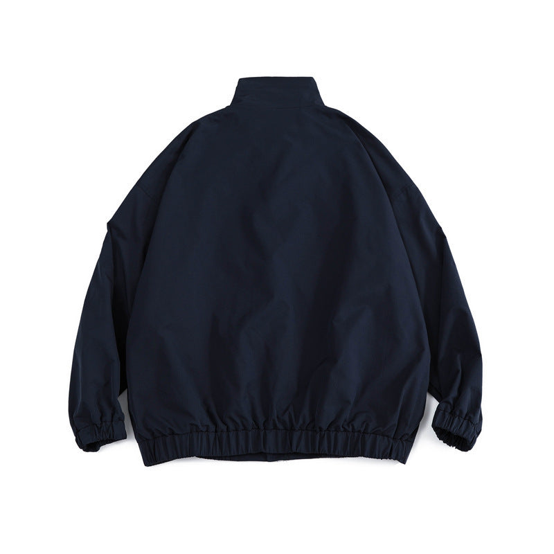 Herren Weit geschnittene leichte Windjacke mit hohem Stehkragen und elastischem Saum Shop Nory