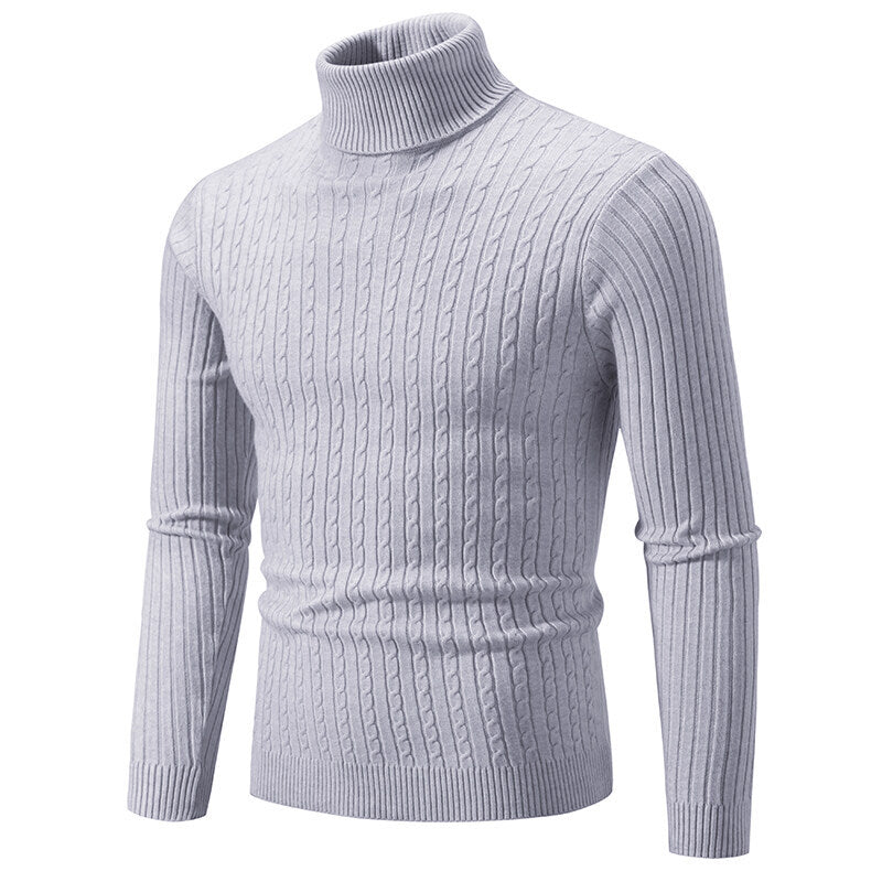 Herren Rollkragenpullover mit Zopfstrick und schlanker Passform Shop Nory