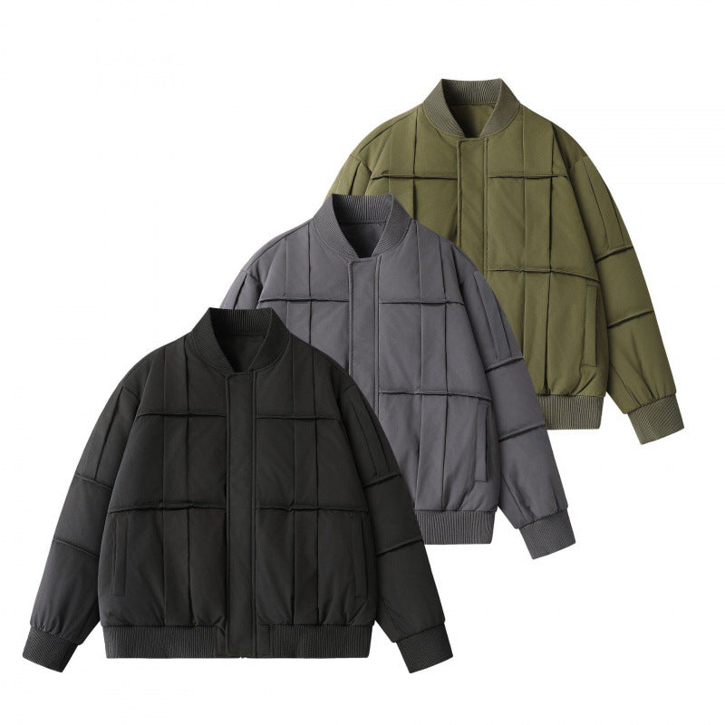 Unisex Boxy-wattierte Bomberjacke im Oversize-Cut mit geripptem Saum und Stehkragen Shop Nory